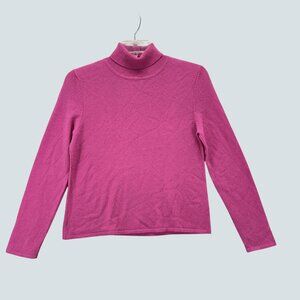 Amie Drew Pink Cashmere Wool Blend Turtleneck Sweater Long Sleeve Large